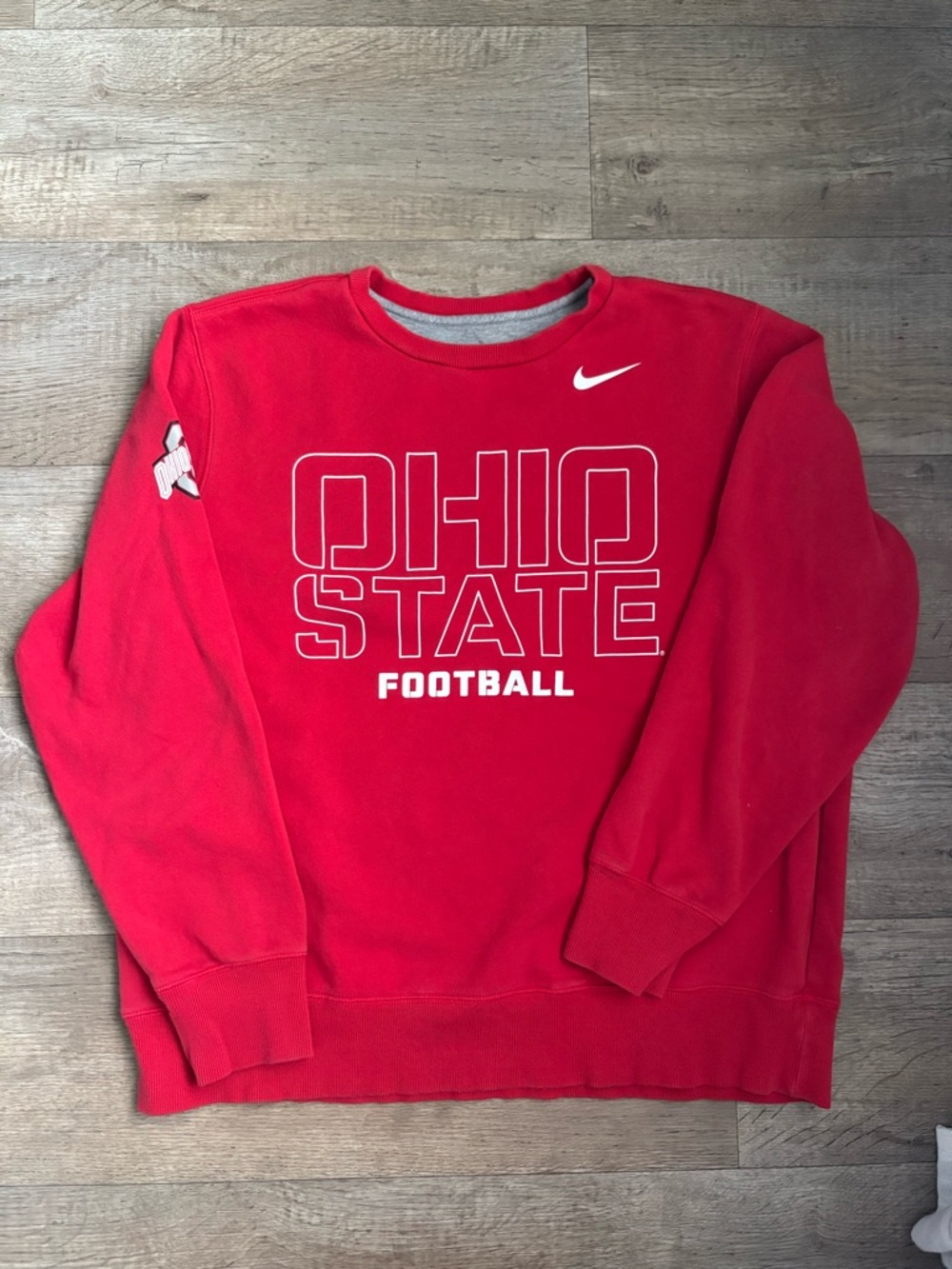 Vintage Red Nike Ohio State Buckeyes Football Crewneck Sweatshirt Sz XXL